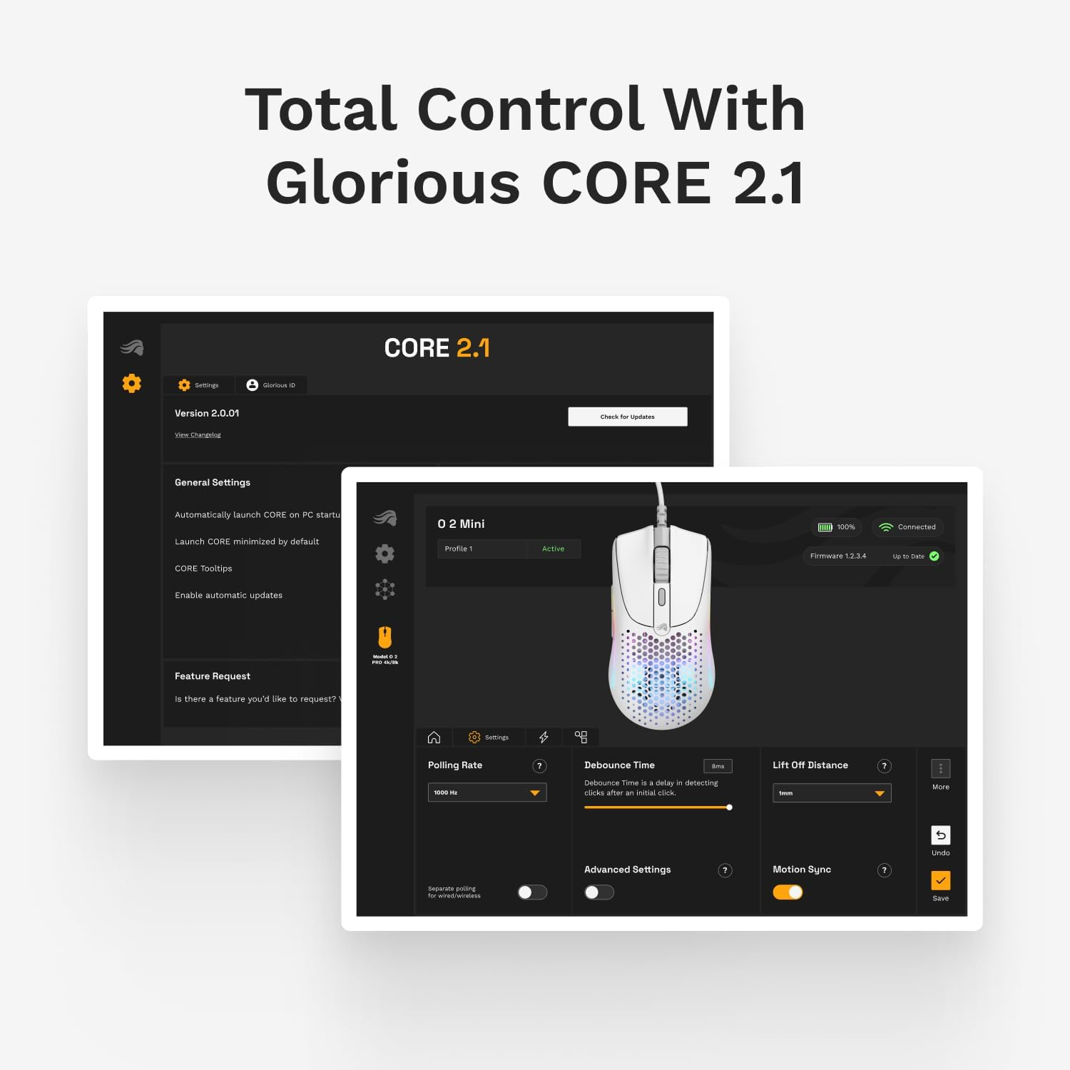 Glorious Model O 2 Mini Wired Gaming Mouse - White Glorious Model O 2 Mini Wired Gaming Mouse - White